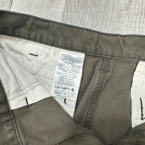 Carhartt Relaxed Fit Rugged Grey Pants Men's 33x30 Gray Khaki Canvas Carpenter - Picture 9 of 9